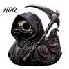 Dekorative Figur für Bar Halloween Sensenmann Ente Harzfigur Dunkel Gotische Sense Statue Totenkopf Ornamente Heim Schreibtisch Dekor Gruselige Sammlerfigur