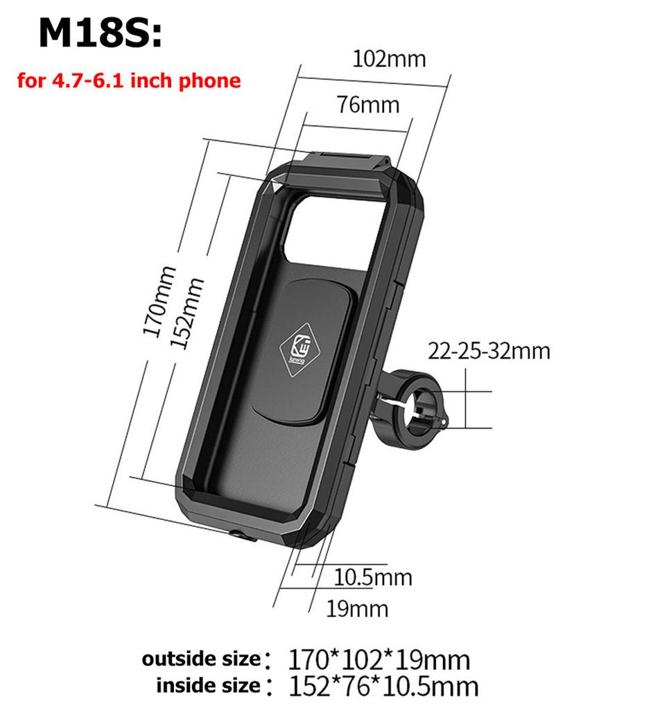 Motorcycle Motorbike Phone Holder Waterproof Cellphone Case Stand Support Holder