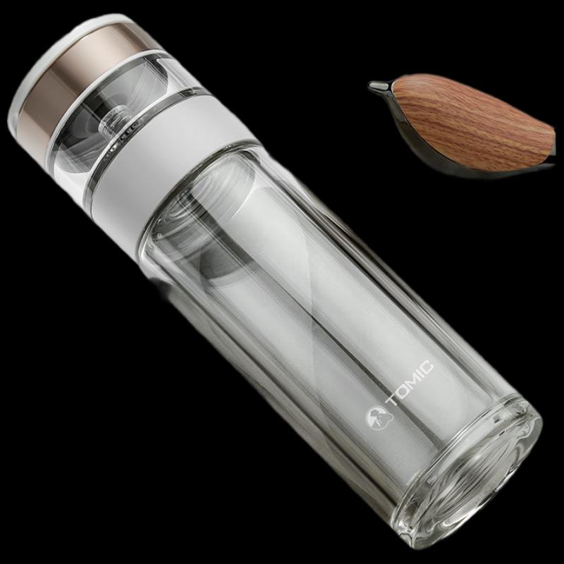 TOMIC Double-Layer Glass Tea Infuser Cup 260ML