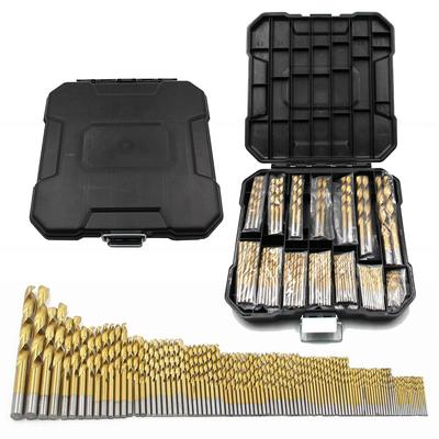 99-teiliges Titanisierungs-Spiralbohrer-Set für die Holzbearbeitung, Lochöffner, Stahlplattenbohrer, Bohrwerkzeug, Kunststoffbox-Set