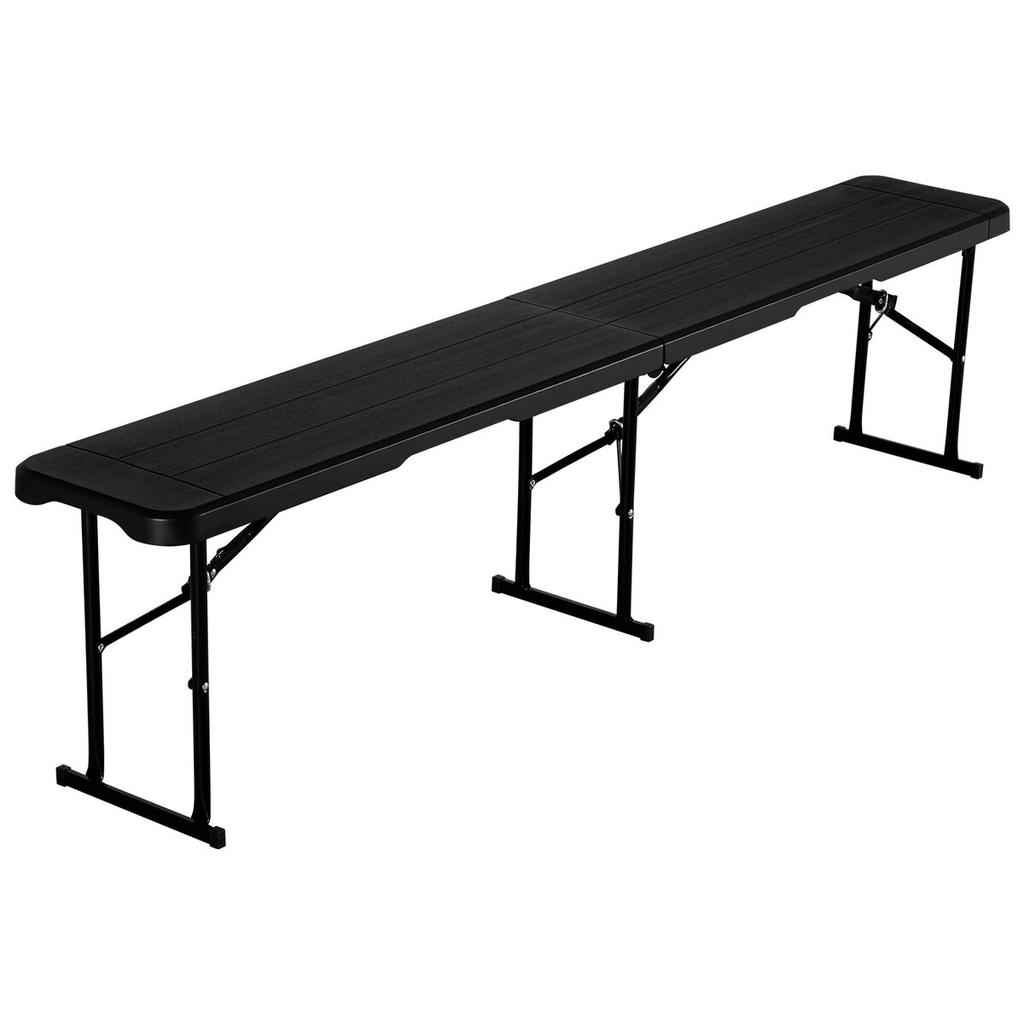 Plastic Folding Bench, 6 ft Portable Bench for Outdoor Picnic Party Camping Dining, Foldable Smooth HDPE Seat for Garden Soccer Multipurpose