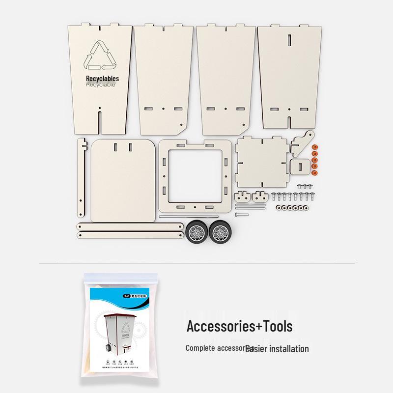 DIY STEM Flip-Top Trash Can Kit - Creative Invention Toy for Students