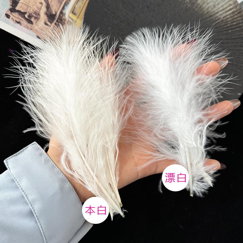 50Pcsdiy Color Feather Full Fleece Turkey Feather Clothing Antique Headdress Pet Toy Handicraft Decoration