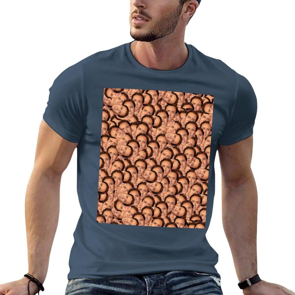 Nicolas Cage Texture For All Your Cage Needs Tshirt Casual Basic Short Sleeve Tshirt