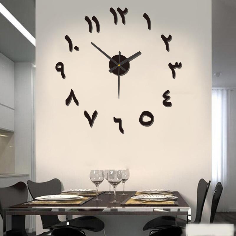 

European Style Living Room Luminous Diy Wall Clock Home Punch-free Clock Acrylic Wall Sticker Clock Simple Silent Wall Clock luminous