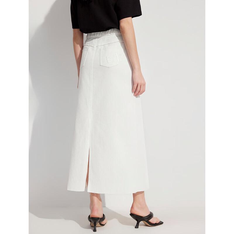 ELLE Women's Pure Cotton Denim Midi Pencil Skirt