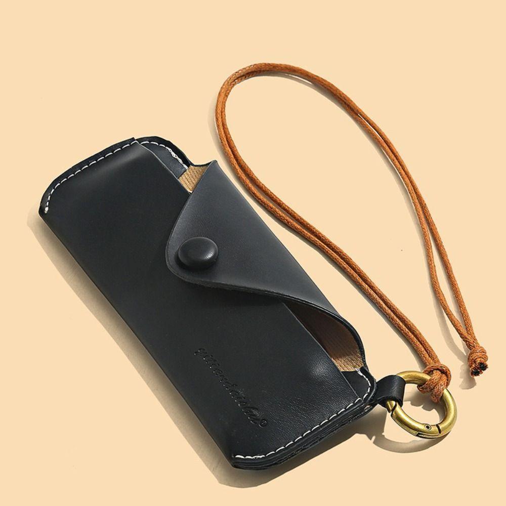 Hanging Neck Glasses Bag PU Leather Sunglasses Bag Fashion Eyeglasses Holder  Gift