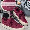 Burgundy Men's Trendy Canvas Sneakers: Versatile, Breathable Mesh for Casual Sports and Summer Style