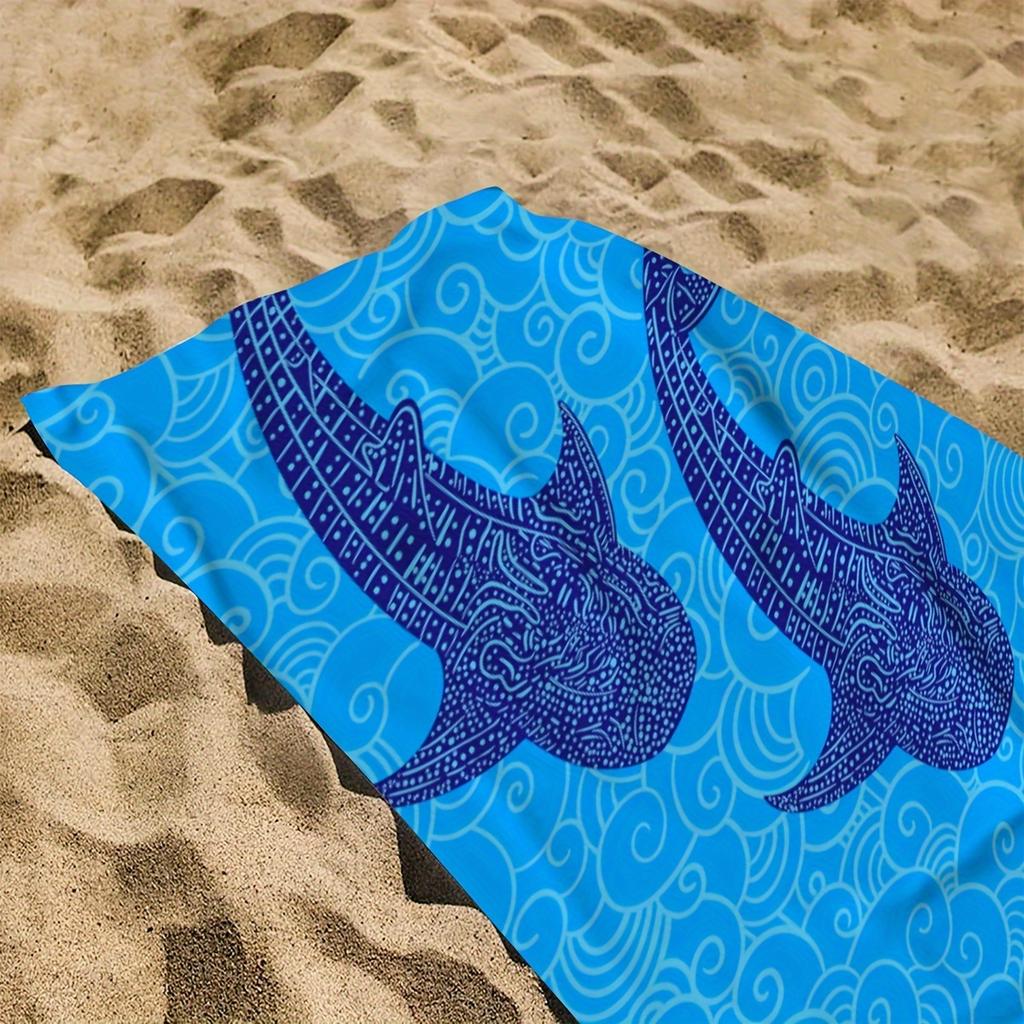 1 Walhai Schnelltrocknendes Handtuch Einseitig Weiche Mikrofaser Schnelltrocknendes Strandhandtuch für Pool Strand Schwimmen Badezimmer Sommergeschenk