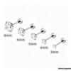 Four-Prong 316L Stainless Steel Diamond Stud Earrings for Conch Piercings (Unisex)