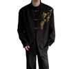 Men's Traditional Style Engagement Suit – Gold Bamboo Embroidered Zhongshan Outfit