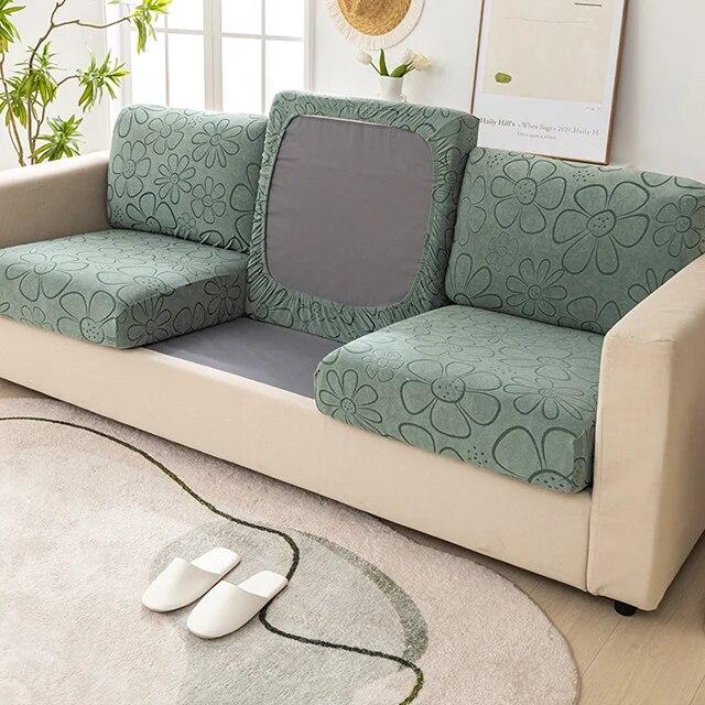 Jacquard-Sofa-Sitzkissenbezug für Wohnzimmer, Elastizität, Sonnenblume, dicker Sessel, Sofabezug, Eckmöbelschutz
