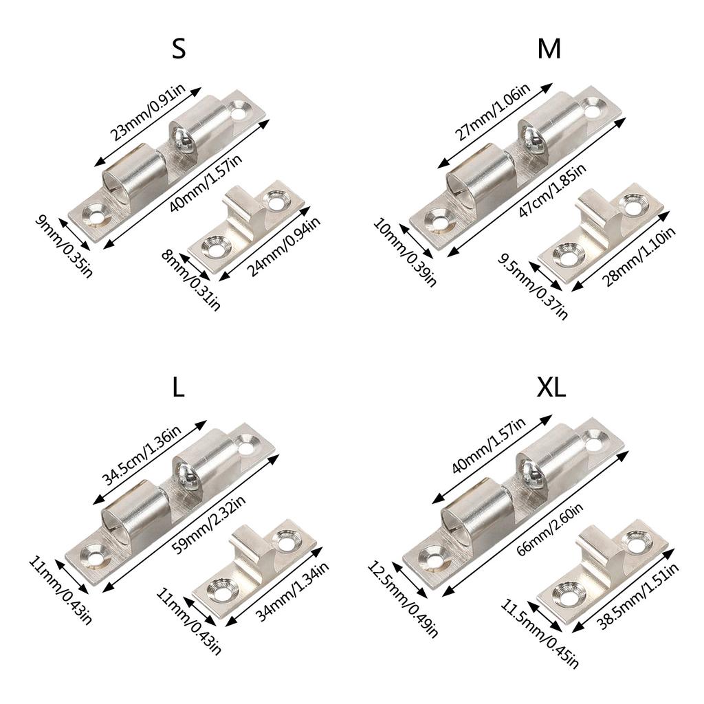 Adjustable Solid Brass Double Beads Tensioner Latches Accessory for Cabinet and Furniture Door Daily Use