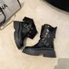 Thick-soled medium tube Martin boots women's new retro two-wear casual short boots western cowboy boots