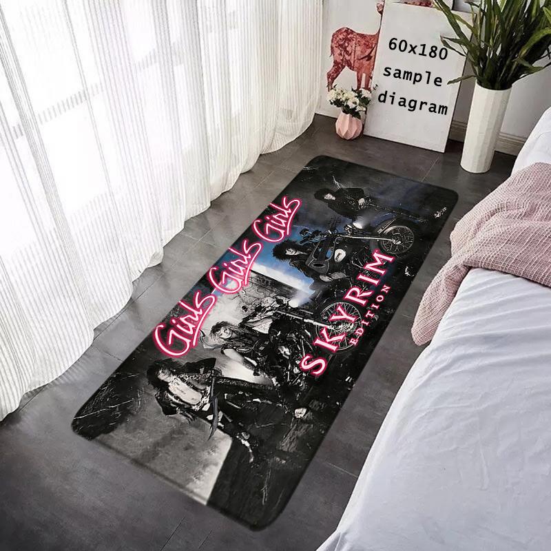 Doormat Flannel Floor Mat M-Motley Crue Indoor Foot Rug Cozy Bedside Mats Kitchen Corridor Water Absorbent Carpet Balcony Decor