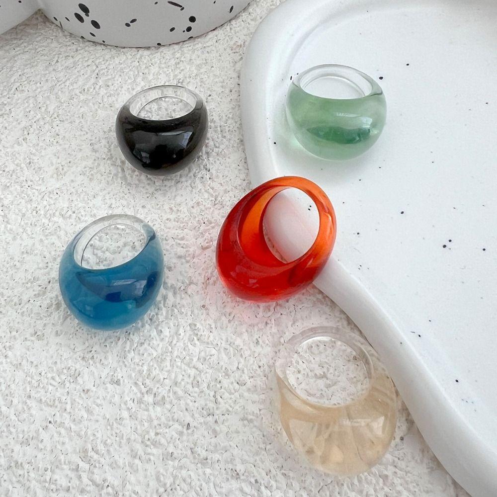 Smooth Irregular Rings Resin Geometric Rings Knuckle Rings Vintage Resin Rings  Women Jewelry
