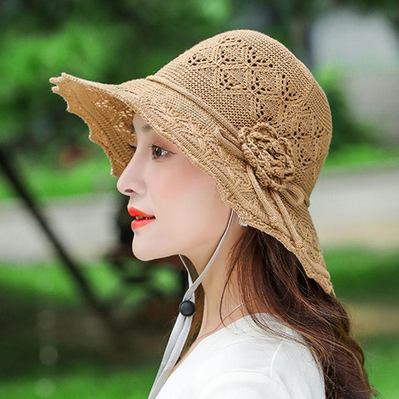 

Women s Crochet Sun Hat Wide Brim UV Protection Summer Hat with Floral Detail Breathable Foldable Beach Hat one size