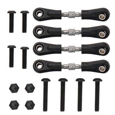 4Pcs Steering Tie Rod Set Black Metal for 1\10 RC Flat Car Replacement Accessories(4655mm )