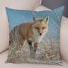 Cute Wild Fox Printed Pillow Case Decor Lovely Animal Pillowcase 45*45cm Soft Short Plush Cushion Covers for Sofa Home Car