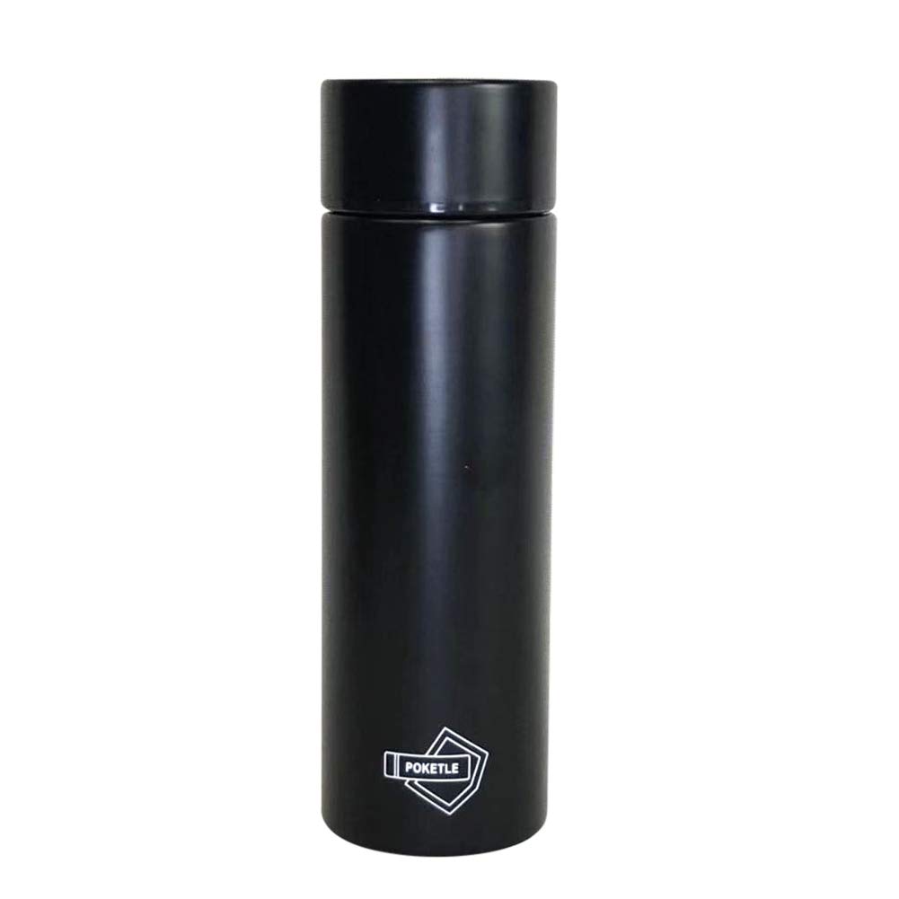 

Poketle Slim Water Bottle, 120mL, Stainless Steel, Black
