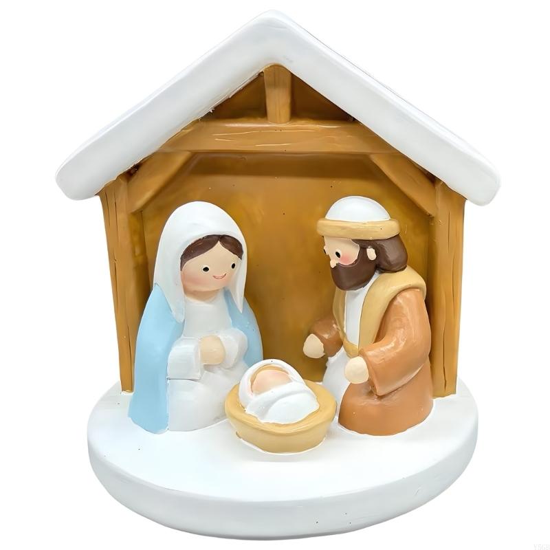 Julkrubbefigurer Heliga Familjen Figur Krubbfigur,Bordsdekoration Religiösa Juldekorationer för Sovrum Y5GB