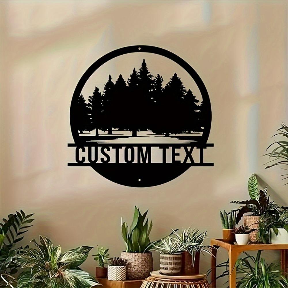 Custom Metal Sign Pine Tree Wall Art Home Door Garage Vintage Gift