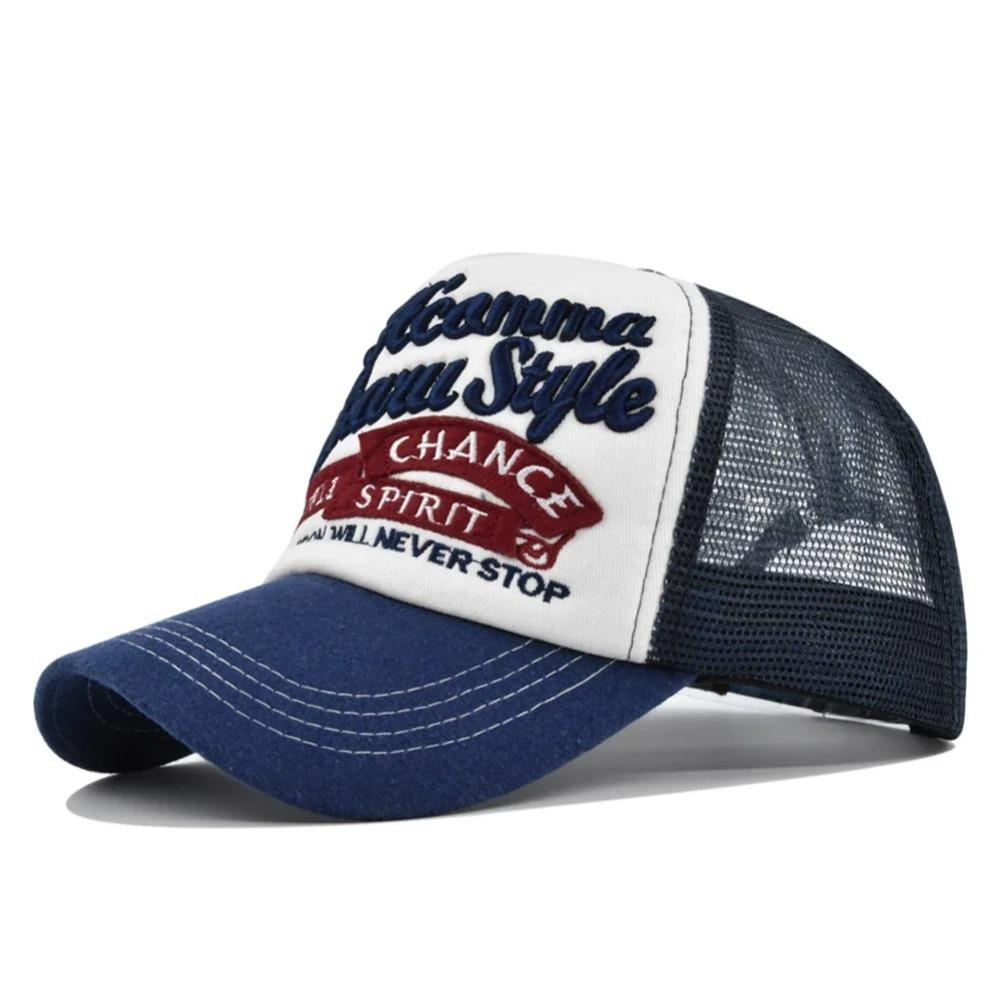 

Outdoor Letter Three-dimensional Embroidered Cotton Baseball Cap, Personalized Color Blocking Adjustable Breathable Design темно-синього кольору