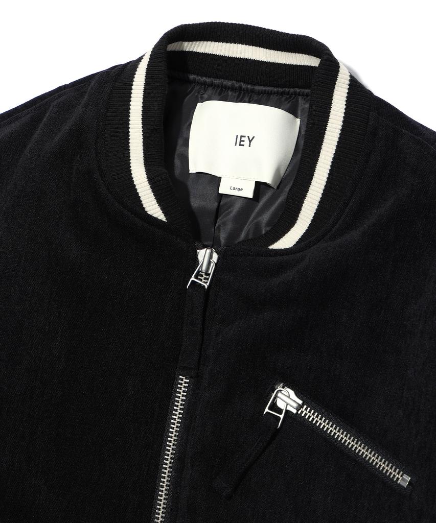 Iey Velvet Zip Bomber Jacket Black