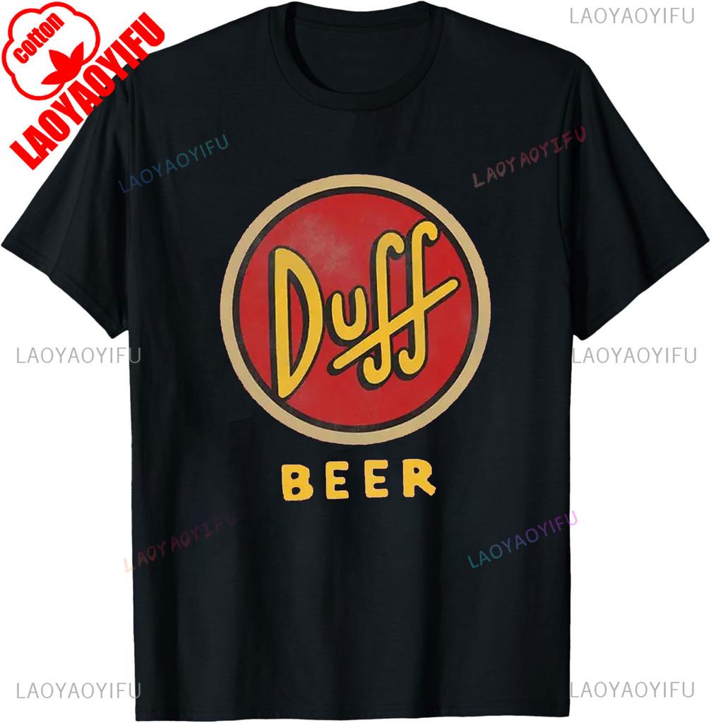Duff Pivo Unisex Tričko Dárek pro fanouška Moe's Bar Pití Homer Simpson Duffman Oblečení Vtipné TV Show Tričko Vintage Kreslené Zboží bavlna