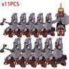 MOC Medieval Uruk-hai Orc Soldiers Raider Vargr Wolf Mount Knights Mini Figurine Building Block Set Educational Toy for Kids