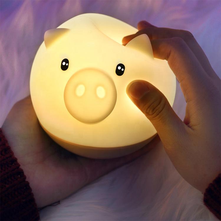 Personalised Kids Animal Pig Landscape USB Charging Light Led Night