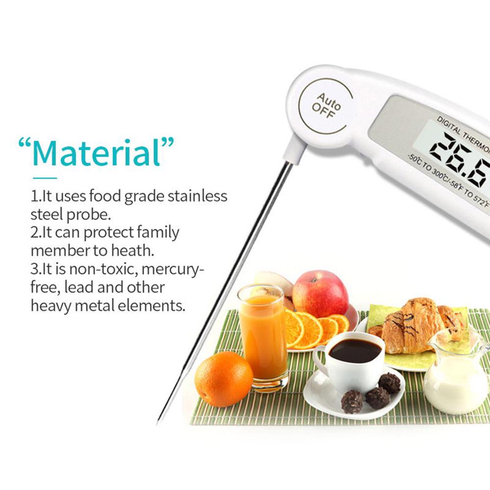 Digital Food Thermometer Foldable Probe Meat Steak BBQ Temperature Gauge Water Oil Thermometer Kitchen Cooking Tools