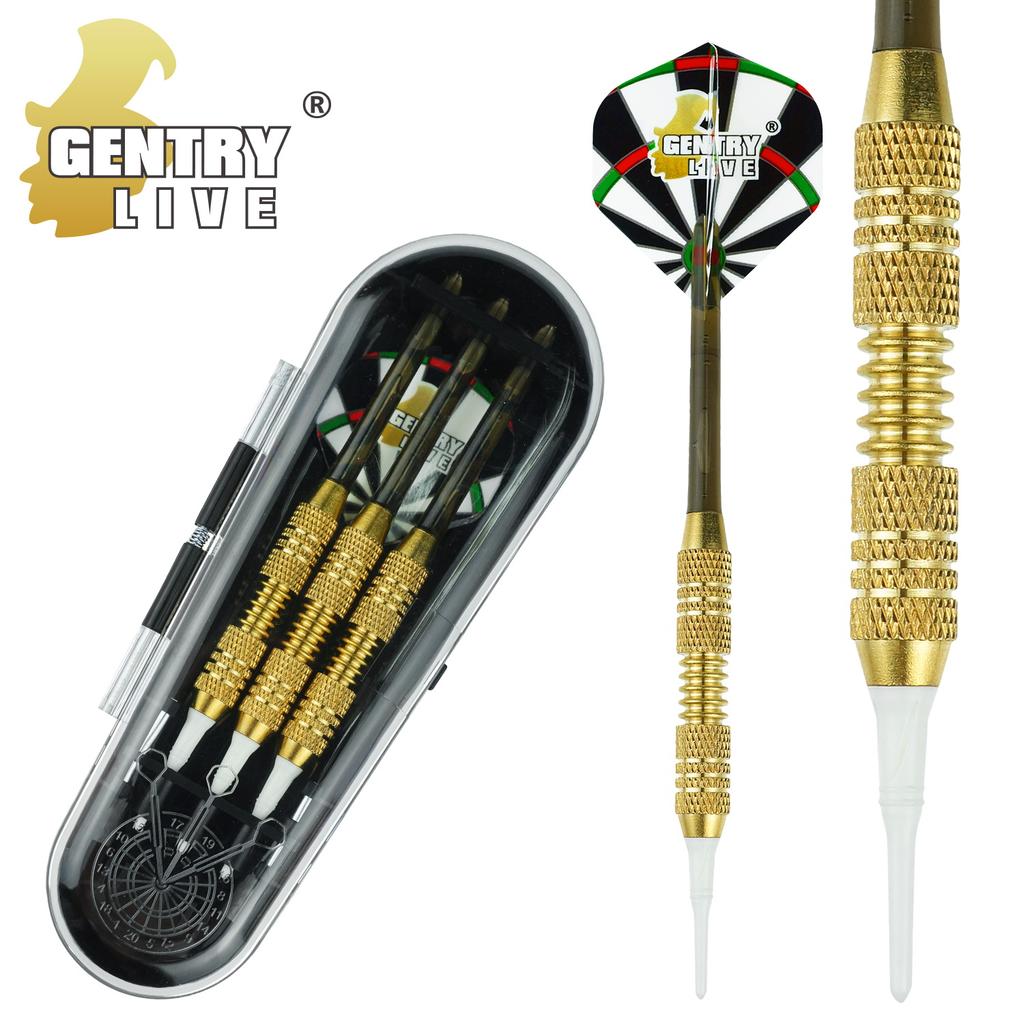 Gentry Live Professional Precision 3 Pcs/Set 16.5g Soft Tip Brass Darts for Beginner Training