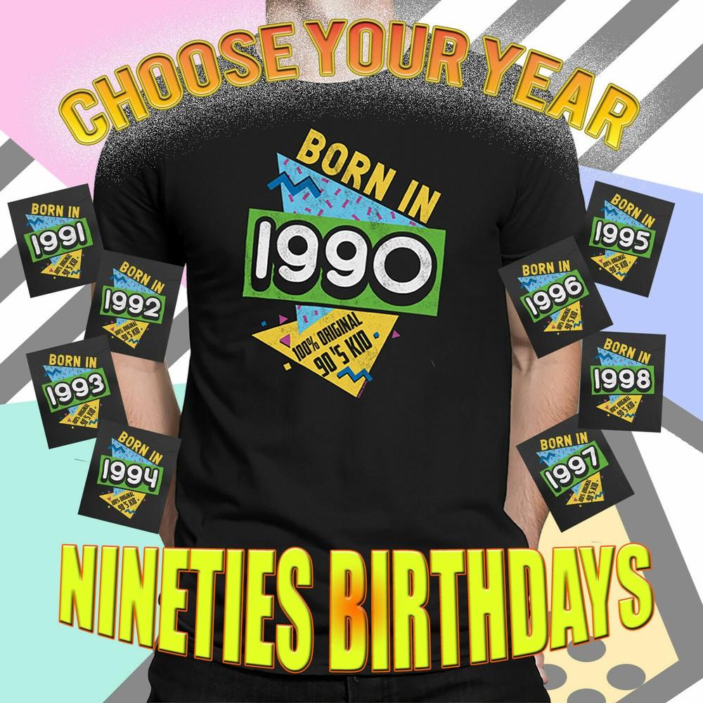 

Мужская футболка в подарок на день рождения BORN IN 90s 1990-99 Выберите год Ретро 1990-е 2XL