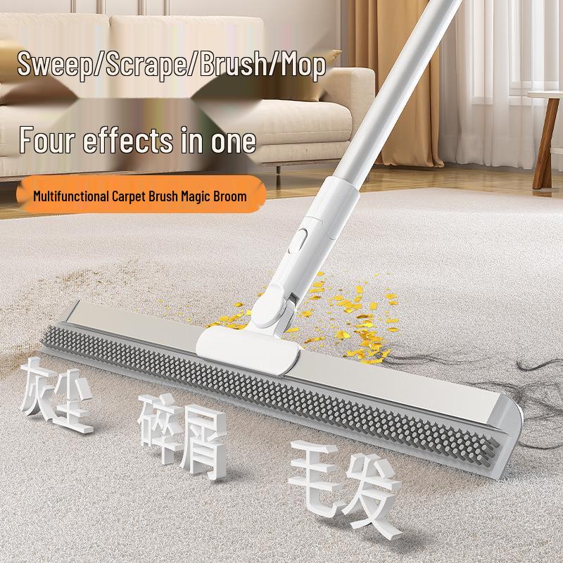 Magic Broom 2-in-1: Silicone Water Scraper & Mop for Efficient Floor Cleaning White-Grey 35CM with 1 Scraper Blade