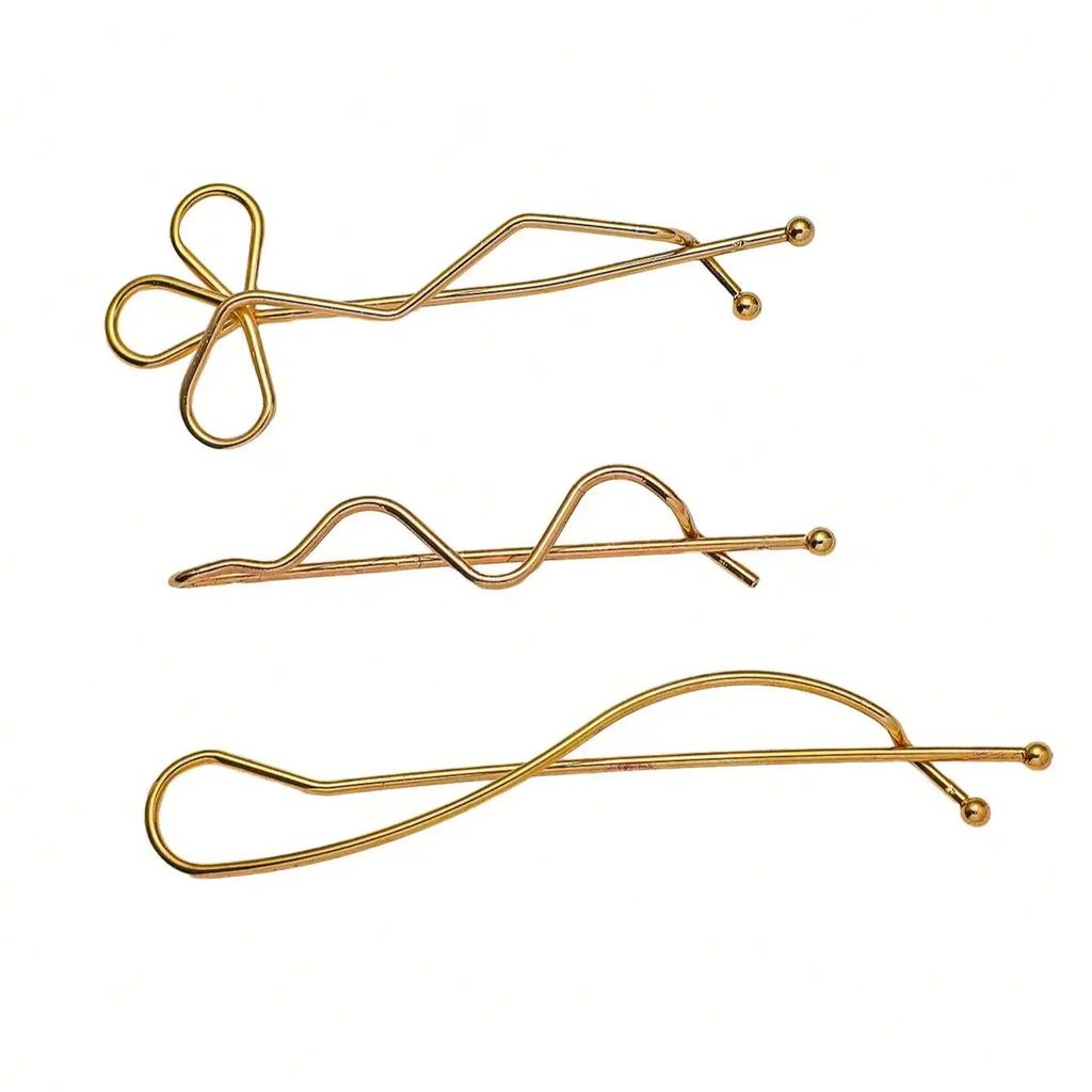 3pcs Fashionable Simple Versatile With Broken Hair Edge Clips Girl Bangs Hair Twist Clips Accessories