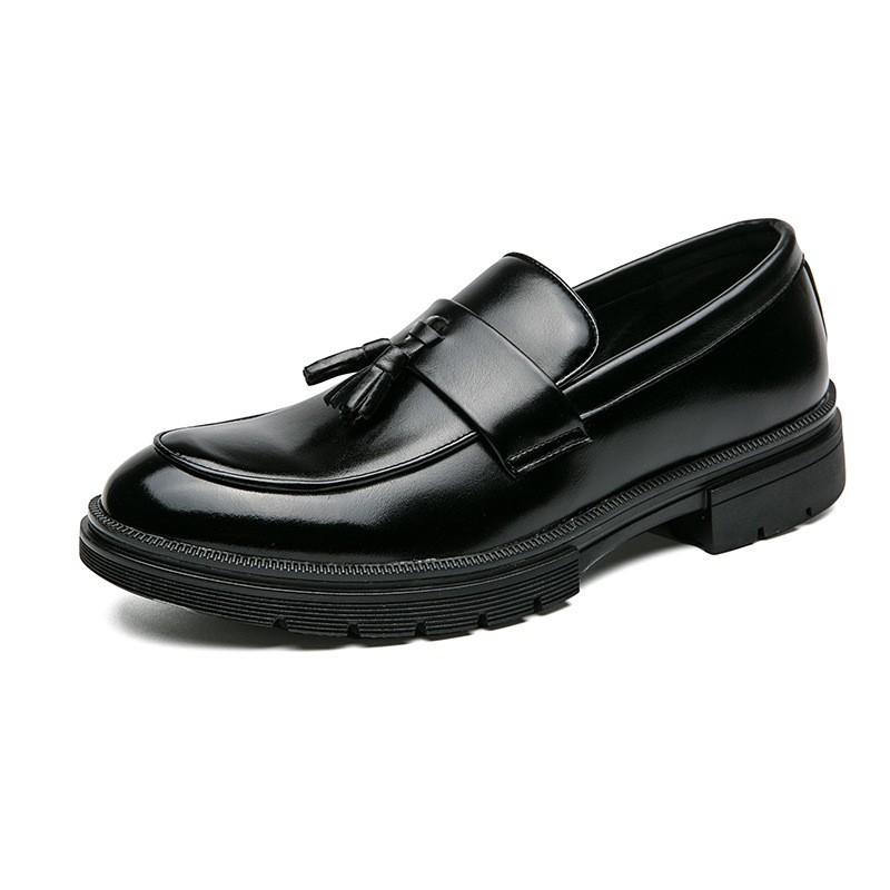 Mens Wide Width Dress Shoes Size 38-46 Brown Black PU Leather Brogue Loafer Business Casual
