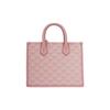 MCM Pink Lauretos Jacquard Small Tote Bag with Leather Handles & Detachable Strap for Daily & Casual Use