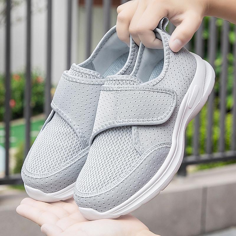 Dames Vulkaniserte Sko Ortopedi Brede Føtter Hovne Gåsko Hallux Valgus Justering Pustende Diabetessko for Kvinner