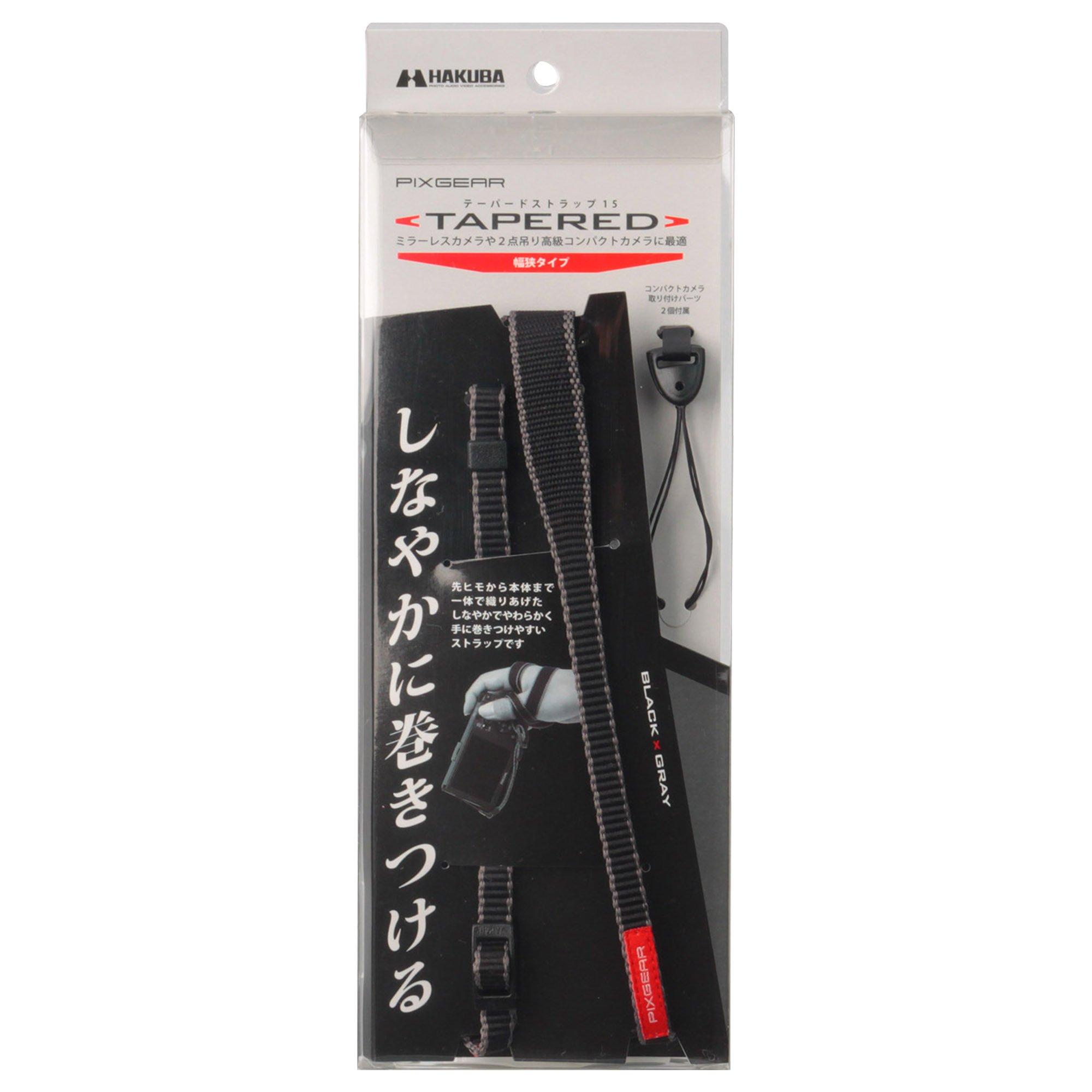 Hakuba Camera Strap Tapered Strap KST-60TP15BK 15mm Black Flexible Narrow Width DSLR Mirrorless