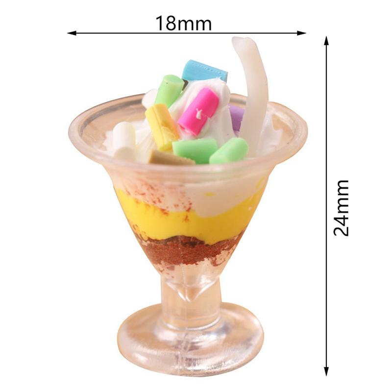 Drink 1/2Pcs Ice Cream Cups Cocktail Glass Model Pretend Play Mini Food Fit Play House Toy Doll Accessories Dollhouse Miniature