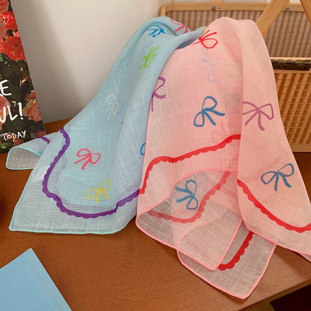 Elegant Sweet Bowknot Turban Thin Triangular Hair Band Temperament Headscarf Vacation