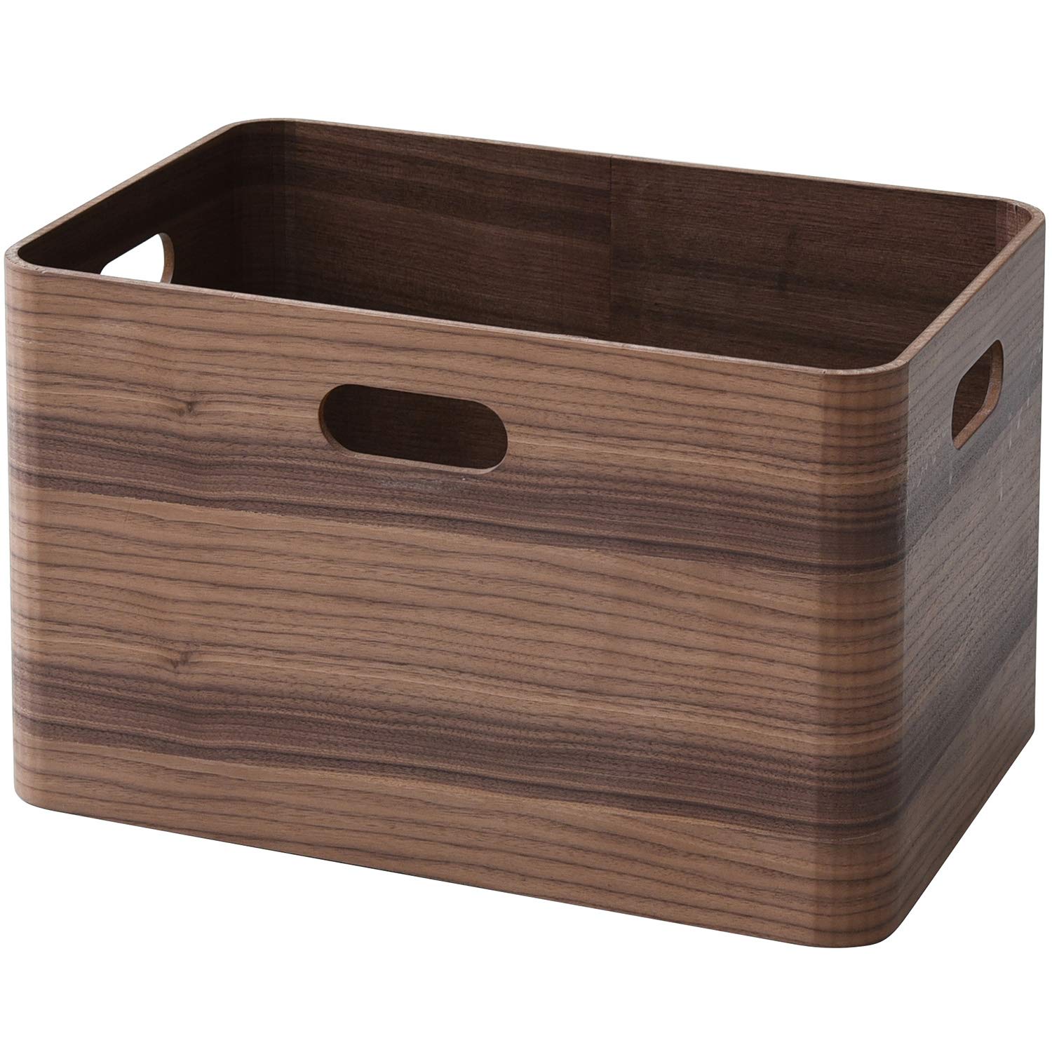 

Yamazen TSB-1(BR) Storage Box, Brown, Regular, Fully Assembled, Made of Natural Walnut Wood