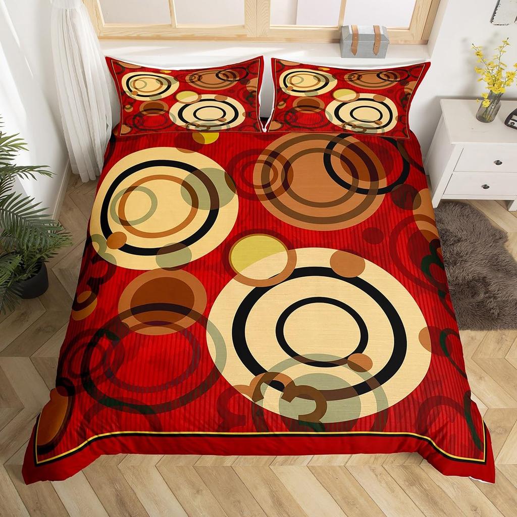Feelyou Geometrisches Bettwäsche-Set Queen-Size Grün Schwarz Grau Bettbezug-Set für Jungen Mädchen Teenager Rechteck Quadrat Bettbezug Modern Abstrakt