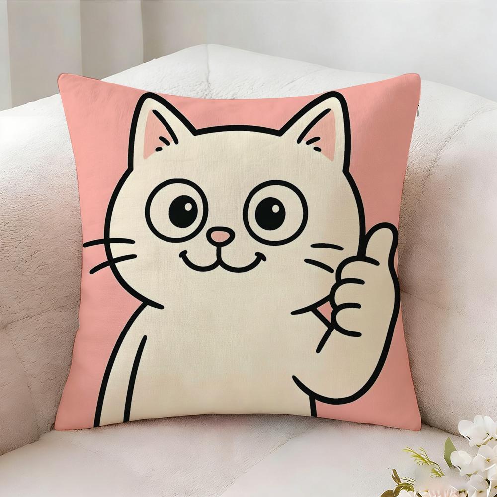 Surprised Cat Funny Party Pattern Pillow Case Pillowcase Doublesided Printed Sofa Cushion Bedroom Headboard Pillow