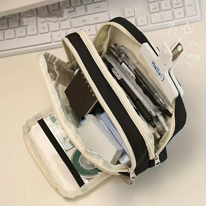 1pc-Large Capacity Multifunctional Japanese Style High-value Pencil Case and Boxed Pens, Storage Supplies and Writing