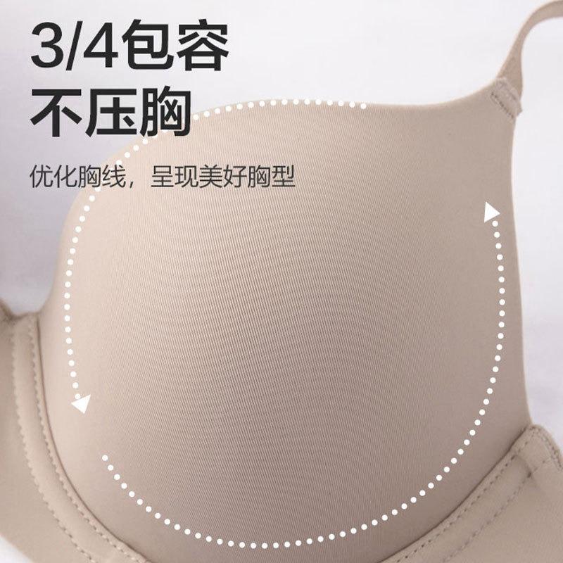 Large Size Underwear, Large Breasts, Small Anti-sagging Women's Seamless and Thin Soft Steel Rings Gather Bras, Bras