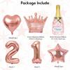 Ouddy Life 21st Birthday Decorations for Her - Rose Gold Party Supplies for Women Girls, Pink Happy Banner, Fringe Curtain, Butterfly Balloons