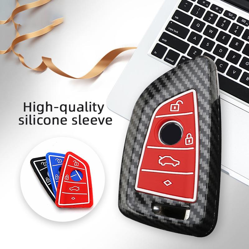 Abs Carbon Fiber Car Key Case Cover For Bmw 1 2 3 4 5 6 7 Series X1 X3 X4 X5 X6 X7 F10 F20 F30 G20 G30 G01 F15 F16 G02 G05 F34
