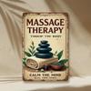 Vintage Metal Massage Therapy Sign Rustproof Waterproof Wall Decor For Shop Cafe Doors No Drill Required 7.8x11.8 Inch